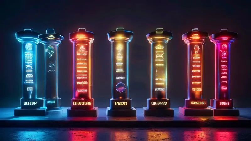 A photorealistic image depicting six interconnected, glowing pillars standing on a solid foundation, each pillar labeled with a key concept like 'Vision', 'Engagement', 'Capability', 'Reinforcement', 'Leadership', and 'Communication'. The pillars are bathed in cinematic light, suggesting strength and unity. professional photography, 8K, sharp focus, depth of field, shot on a high-end DSLR. A photorealistic image depicting six interconnected, glowing pillars standing on a solid foundation, each pillar labeled with a key concept like 'Vision', 'Engagement', 'Capability', 'Reinforcement', 'Leadership', and 'Communication'. The pillars are bathed in cinematic light, suggesting strength and unity. professional photography, 8K, sharp focus, depth of field, shot on a high-end DSLR.