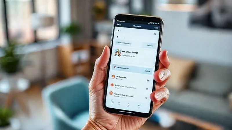 A photorealistic image of a hand holding a sleek, modern smartphone displaying an e-commerce loyalty program dashboard. The screen shows 'Premium Member' status with perks like 'Free Expedited Shipping' highlighted. The background is a blurred, inviting home office setting. 8K, cinematic lighting, sharp focus on the phone screen, depth of field, shot on a high-end DSLR.