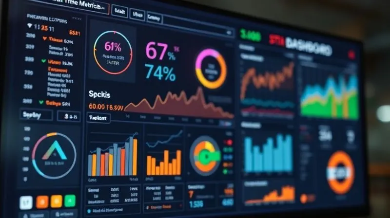 A photorealistic image of a dynamic digital dashboard displaying real-time financial metrics, including cash flow, revenue, and expenses, with interactive charts and graphs. Professional photography, 8K, cinematic lighting, sharp focus on the screen, depth of field blurring the background, shot on a high-end DSLR, conveying data-driven insights and control.