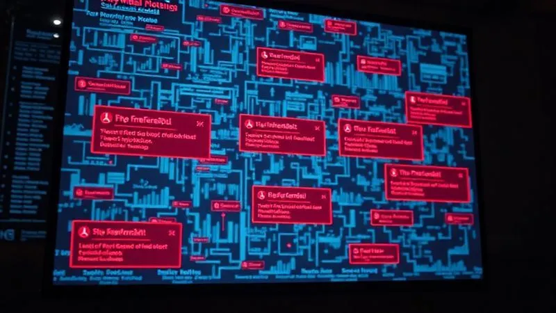 A photorealistic image of a complex financial model projected onto a digital screen, with several red error messages and broken links visually representing traditional forecasting methods failing amidst supply chain disruption, cinematic lighting, 8K, shot on high-end DSLR, sharp focus on the broken connections.