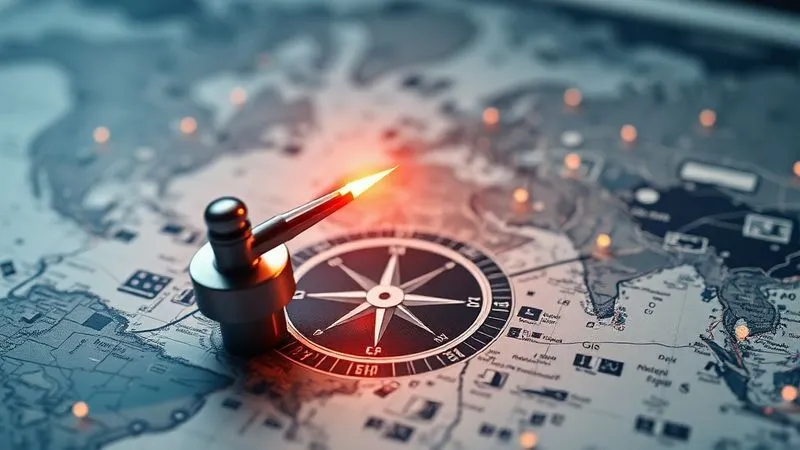 A photorealistic, professional photography, 8K, cinematic lighting, sharp focus, depth of field, shot on a high-end DSLR of a stylized, glowing compass pointing definitively towards a clear destination on a complex, blurred map, symbolizing clear direction amidst data overwhelm. The needle is sharply in focus, the map is intricate but secondary. A photorealistic, professional photography, 8K, cinematic lighting, sharp focus, depth of field, shot on a high-end DSLR of a stylized, glowing compass pointing definitively towards a clear destination on a complex, blurred map, symbolizing clear direction amidst data overwhelm. The needle is sharply in focus, the map is intricate but secondary.