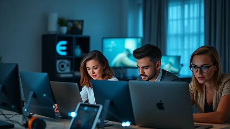 A photorealistic image of a diverse group of remote professionals, each in their home office, looking at their screens with focused expressions, connected by subtle, glowing digital lines, symbolizing clear communication across different time zones. Professional photography, 8K, cinematic lighting, sharp focus on the individuals, depth of field, shot on a high-end DSLR. A photorealistic image of a diverse group of remote professionals, each in their home office, looking at their screens with focused expressions, connected by subtle, glowing digital lines, symbolizing clear communication across different time zones. Professional photography, 8K, cinematic lighting, sharp focus on the individuals, depth of field, shot on a high-end DSLR.