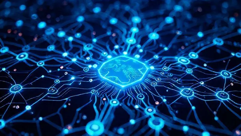 A photorealistic intricate digital map of interconnected data points and pathways, glowing blue lines representing data flow, with various icons for storage, processing, and transfer, all within a secure, abstract network interface. Professional photography, 8K, cinematic lighting, sharp focus on the central map, depth of field blurring the background, shot on a high-end DSLR.