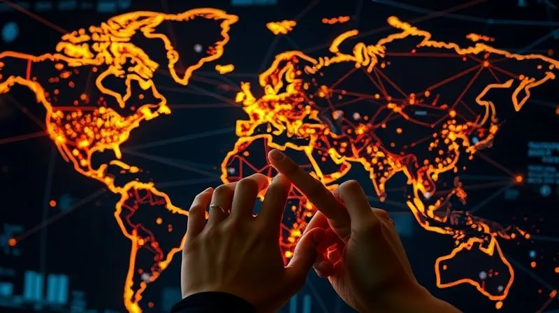 A photorealistic image of a dynamic, glowing network of interconnected global trade routes on a digital map, overlaid with real-time data visualizations of shifting tariffs and trade agreements. Hands are seen interacting with a touchscreen, symbolizing active monitoring. Professional photography, 8K, cinematic lighting, sharp focus on the digital map and hands, depth of field, shot on a high-end DSLR. A photorealistic image of a dynamic, glowing network of interconnected global trade routes on a digital map, overlaid with real-time data visualizations of shifting tariffs and trade agreements. Hands are seen interacting with a touchscreen, symbolizing active monitoring. Professional photography, 8K, cinematic lighting, sharp focus on the digital map and hands, depth of field, shot on a high-end DSLR.