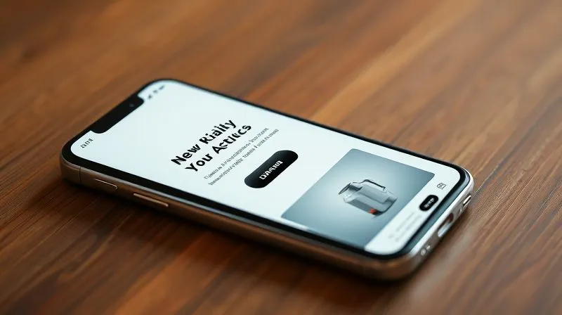 A photorealistic image of a sleek, minimalist mobile landing page displayed on a high-end smartphone. The page features a single, prominent call-to-action button, large, readable text, and a high-quality product image. The background is slightly blurred, emphasizing the phone screen. Cinematic lighting, sharp focus on the mobile interface, 8K hyper-detailed, professional photography, shot on a high-end DSLR.