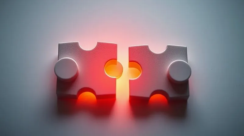 A photorealistic image of two distinct jigsaw puzzle pieces fitting together perfectly, with a subtle glow emanating from their connection, symbolizing a successful strategic partnership, professional photography, 8K, cinematic lighting, sharp focus, depth of field, shot on a high-end DSLR