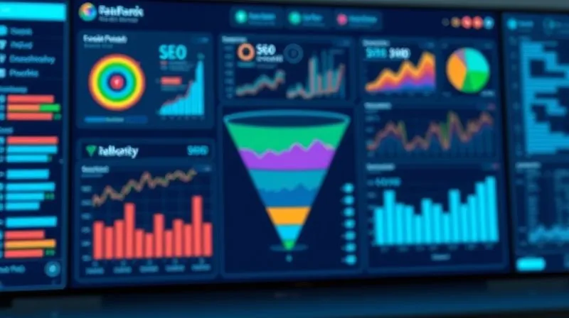 A photorealistic, professional photography, 8K, cinematic lighting, sharp focus on a digital dashboard showing various lead generation channels (SEO, social media, email, ads) feeding into a central funnel, with growth metrics clearly visible. Depth of field blurring the background.
