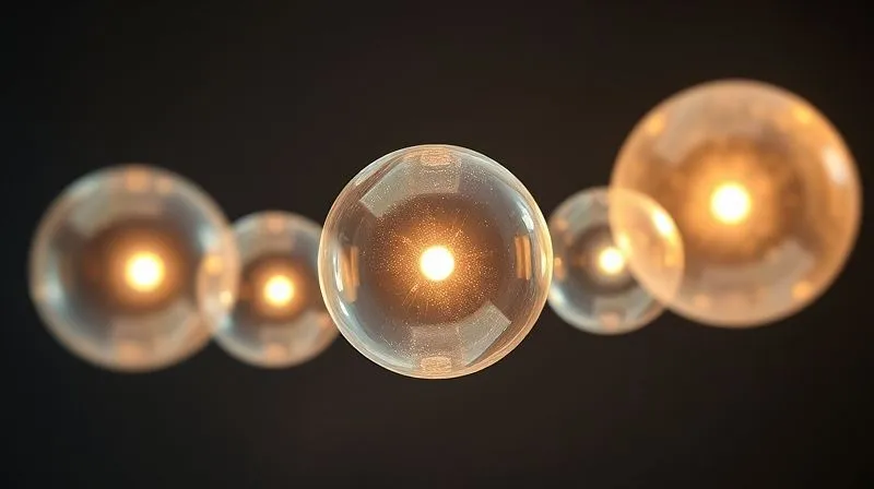 photorealistic, professional photography, 8K, cinematic lighting, sharp focus, depth of field, shot on a high-end DSLR, a set of five interconnected, glowing abstract spheres, each representing a pillar of holistic wellbeing (physical, mental, financial, social, career), arranged in a harmonious, balanced composition. The spheres are subtly different colors and textures, flowing into each other, with a soft, warm light emanating from their core, against a subtly blurred, professional background.