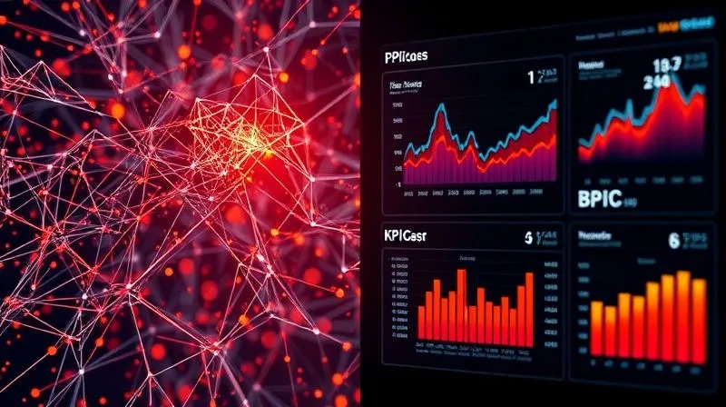 A photorealistic 3D rendering of complex, raw data streams and abstract numerical patterns on the left, visually transforming into clear, distinct, and illuminated Key Performance Indicator (KPI) dashboards on the right. Professional photography, 8K, cinematic lighting, sharp focus on the KPIs, depth of field, shot on a high-end DSLR, conveying clarity and insight. A photorealistic 3D rendering of complex, raw data streams and abstract numerical patterns on the left, visually transforming into clear, distinct, and illuminated Key Performance Indicator (KPI) dashboards on the right. Professional photography, 8K, cinematic lighting, sharp focus on the KPIs, depth of field, shot on a high-end DSLR, conveying clarity and insight.