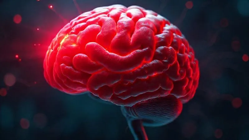 A photorealistic representation of a brain's limbic system, with a red glow emanating from the amygdala, symbolizing an emotional 'hijack' over the prefrontal cortex, in a professional, scientific setting. 8K, cinematic lighting, sharp focus, depth of field, shot on a high-end DSLR.