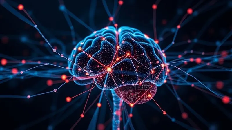 A photorealistic visualization of interconnected data streams flowing into a central AI brain, represented by glowing neural pathways, against a dark, futuristic background. Professional photography, 8K, cinematic lighting, sharp focus, depth of field, shot on a high-end DSLR.