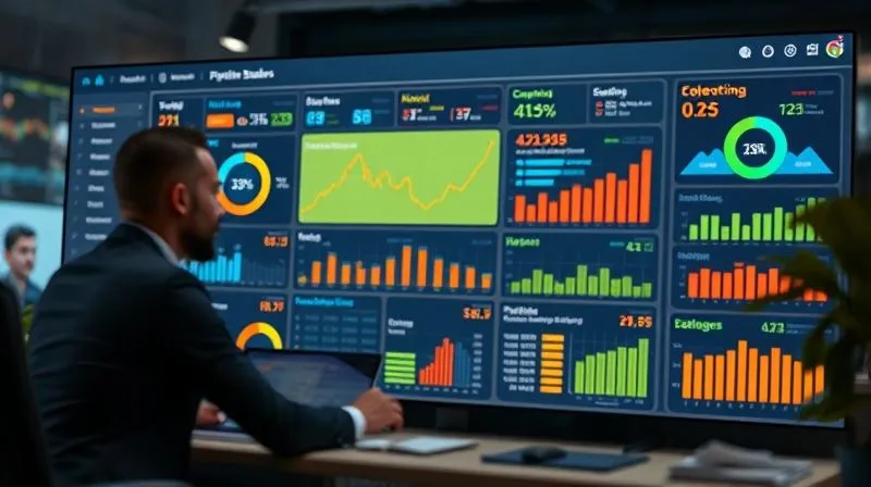 A photorealistic image of a modern sales dashboard displaying various metrics like conversion rates, lead sources, and pipeline stages, with clear, vibrant data visualizations, 8K, cinematic lighting, sharp focus on the central dashboard, depth of field blurring a professional working in the background, shot on a high-end DSLR. A photorealistic image of a modern sales dashboard displaying various metrics like conversion rates, lead sources, and pipeline stages, with clear, vibrant data visualizations, 8K, cinematic lighting, sharp focus on the central dashboard, depth of field blurring a professional working in the background, shot on a high-end DSLR.