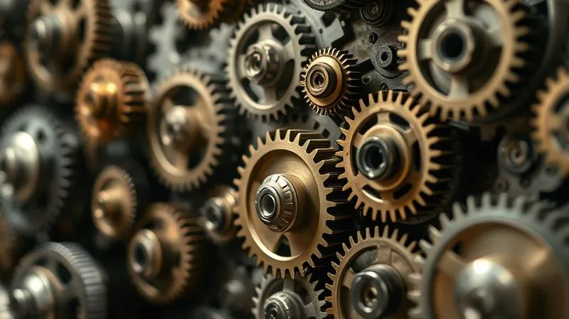A photorealistic image of a complex network of gears and cogs, some moving smoothly, others jammed, symbolizing operational efficiency and bottlenecks, 8K, cinematic lighting, sharp focus on the intricate machinery, depth of field blurring the background, shot on a high-end DSLR. A photorealistic image of a complex network of gears and cogs, some moving smoothly, others jammed, symbolizing operational efficiency and bottlenecks, 8K, cinematic lighting, sharp focus on the intricate machinery, depth of field blurring the background, shot on a high-end DSLR.