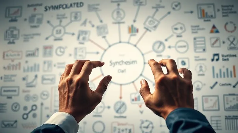 A photorealistic image of a consultant's hands pointing at a complex whiteboard filled with interconnected ideas, arrows, and graphs, illustrating the synthesis of data, 8K, cinematic lighting, sharp focus on the whiteboard and hands, depth of field blurring the consultant's face, shot on a high-end DSLR. A photorealistic image of a consultant's hands pointing at a complex whiteboard filled with interconnected ideas, arrows, and graphs, illustrating the synthesis of data, 8K, cinematic lighting, sharp focus on the whiteboard and hands, depth of field blurring the consultant's face, shot on a high-end DSLR.