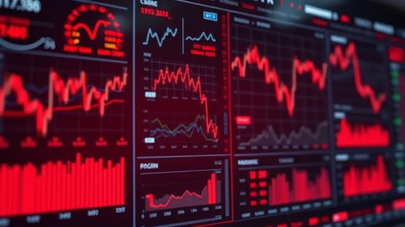 Photorealistic, professional photography, 8K, cinematic lighting, sharp focus, depth of field, shot on a high-end DSLR. A financial dashboard displaying various economic indicators with some charts showing downward trends and red alert icons, symbolizing early warning signs of market volatility. The screen is glowing with a sense of urgency. Photorealistic, professional photography, 8K, cinematic lighting, sharp focus, depth of field, shot on a high-end DSLR. A financial dashboard displaying various economic indicators with some charts showing downward trends and red alert icons, symbolizing early warning signs of market volatility. The screen is glowing with a sense of urgency.