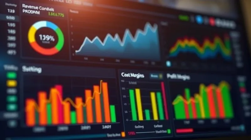 photorealistic, professional photography, 8K, cinematic lighting, sharp focus, depth of field, shot on a high-end DSLR, a sophisticated financial dashboard displaying key performance indicators (KPIs) like revenue growth, cost reduction, and profit margins. The charts are clean and impactful, showing positive trends, with a subtle glow around the most significant improvements. The overall impression is one of successful financial optimization.