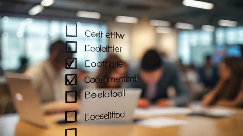 A photorealistic, professional photography, 8K, cinematic lighting, sharp focus, depth of field, shot on a high-end DSLR, showing a detailed digital checklist on a transparent screen, with each item (e.g., Code Review, Unit Tests, Documentation, Deployment) being meticulously checked off. A diverse team is visible in the background, working collaboratively, conveying precision and thoroughness. A photorealistic, professional photography, 8K, cinematic lighting, sharp focus, depth of field, shot on a high-end DSLR, showing a detailed digital checklist on a transparent screen, with each item (e.g., Code Review, Unit Tests, Documentation, Deployment) being meticulously checked off. A diverse team is visible in the background, working collaboratively, conveying precision and thoroughness.