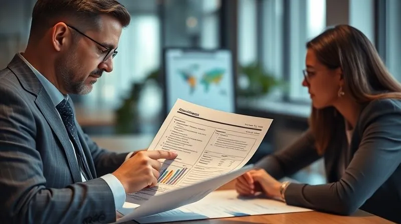 A photorealistic image of a focused financial advisor or accountant, dressed professionally, explaining complex financial documents to a diligent business owner in a well-lit office. They are pointing to a section of a printed report, emphasizing clarity and guidance. Cinematic lighting, sharp focus on the interaction, depth of field. 8K hyper-detailed, shot on a high-end DSLR. A photorealistic image of a focused financial advisor or accountant, dressed professionally, explaining complex financial documents to a diligent business owner in a well-lit office. They are pointing to a section of a printed report, emphasizing clarity and guidance. Cinematic lighting, sharp focus on the interaction, depth of field. 8K hyper-detailed, shot on a high-end DSLR.