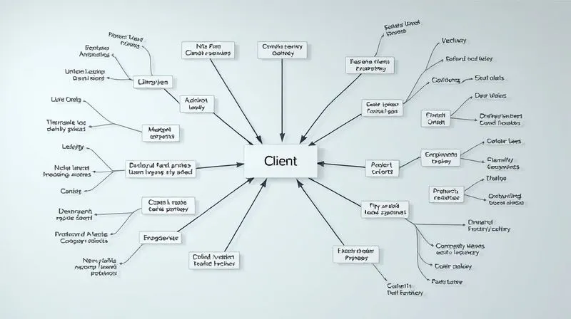 A photorealistic image of a detailed mind map or network diagram, showing various client pain points interconnected with different product features and solutions, illustrating a comprehensive value proposition. The connections are clear and distinct, with a sense of strategic planning. Professional, modern design, 8K, cinematic lighting. A photorealistic image of a detailed mind map or network diagram, showing various client pain points interconnected with different product features and solutions, illustrating a comprehensive value proposition. The connections are clear and distinct, with a sense of strategic planning. Professional, modern design, 8K, cinematic lighting.