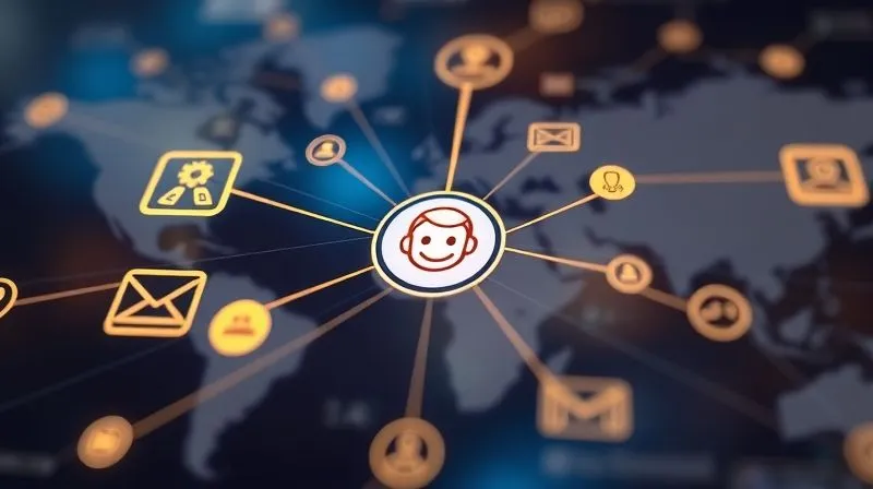 A photorealistic image of a seamless customer journey map, with glowing lines connecting various touchpoints (website, email, support, social media), all centered around a happy customer icon. Cinematic lighting, sharp focus, depth of field blurring the background, 8K hyper-detailed, professional photography. A photorealistic image of a seamless customer journey map, with glowing lines connecting various touchpoints (website, email, support, social media), all centered around a happy customer icon. Cinematic lighting, sharp focus, depth of field blurring the background, 8K hyper-detailed, professional photography.