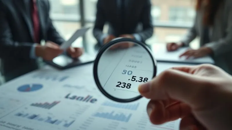 photorealistic, professional photography, 8K, cinematic lighting, sharp focus, depth of field, shot on a high-end DSLR, a hand holding a magnifying glass over a complex financial spreadsheet, with blurred business people collaborating in the background. The focus is on the intricate details of the numbers, conveying deep investigation and problem-solving. photorealistic, professional photography, 8K, cinematic lighting, sharp focus, depth of field, shot on a high-end DSLR, a hand holding a magnifying glass over a complex financial spreadsheet, with blurred business people collaborating in the background. The focus is on the intricate details of the numbers, conveying deep investigation and problem-solving.