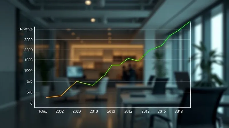 photorealistic, professional photography, 8K, cinematic lighting, sharp focus, depth of field, shot on a high-end DSLR. A clear financial chart with two distinct lines. One line, representing 'Revenue,' is steadily climbing upward. The second line, representing 'Profit,' also climbs but shows a noticeable downward dip or flattening while revenue continues to rise, illustrating profit erosion despite increasing sales. The lines are distinct colors, possibly green for revenue and red for profit, set against a clean, modern office background.