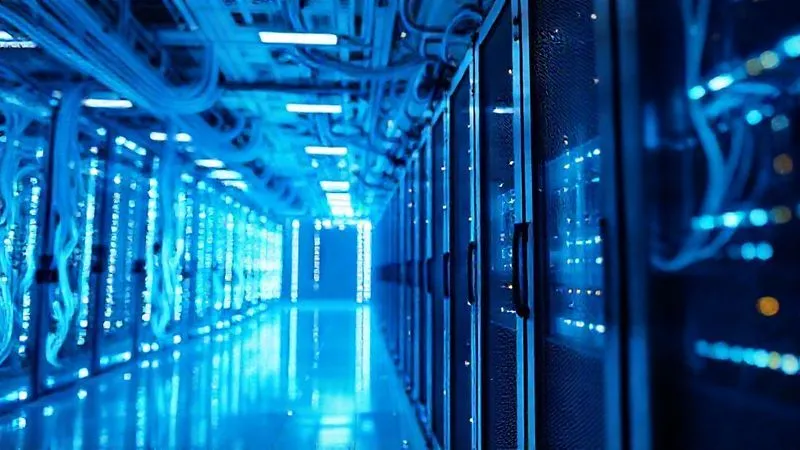 A photorealistic image of a futuristic, pristine data center with glowing servers and interconnected fiber optic cables, symbolizing clean and integrated data. The lighting is cool blue, emphasizing order and efficiency. Professional photography, 8K, cinematic lighting, sharp focus, depth of field, shot on a high-end DSLR. A photorealistic image of a futuristic, pristine data center with glowing servers and interconnected fiber optic cables, symbolizing clean and integrated data. The lighting is cool blue, emphasizing order and efficiency. Professional photography, 8K, cinematic lighting, sharp focus, depth of field, shot on a high-end DSLR.