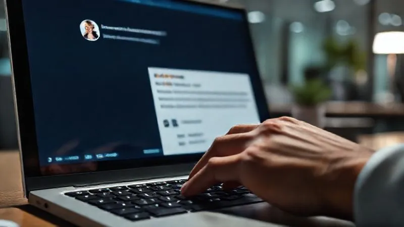 A photorealistic image of a digital screen displaying a prominent negative client review or social media post. A professional, calm hand hovers over a keyboard, ready to type a response, with a subtle glow of determination. The background is a blurred office environment, suggesting immediate action. Professional photography, 8K, cinematic lighting, sharp focus, depth of field, shot on a high-end DSLR. A photorealistic image of a digital screen displaying a prominent negative client review or social media post. A professional, calm hand hovers over a keyboard, ready to type a response, with a subtle glow of determination. The background is a blurred office environment, suggesting immediate action. Professional photography, 8K, cinematic lighting, sharp focus, depth of field, shot on a high-end DSLR.