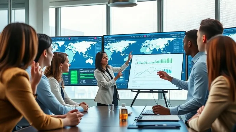photorealistic, professional photography, 8K, cinematic lighting, sharp focus, depth of field, shot on a high-end DSLR. A diverse group of international business professionals in a modern, sunlit boardroom, intently discussing a multi-screen display showing global financial markets and currency charts. One person points to a strategic plan on a whiteboard, conveying collaboration and proactive decision-making in currency risk management. photorealistic, professional photography, 8K, cinematic lighting, sharp focus, depth of field, shot on a high-end DSLR. A diverse group of international business professionals in a modern, sunlit boardroom, intently discussing a multi-screen display showing global financial markets and currency charts. One person points to a strategic plan on a whiteboard, conveying collaboration and proactive decision-making in currency risk management.