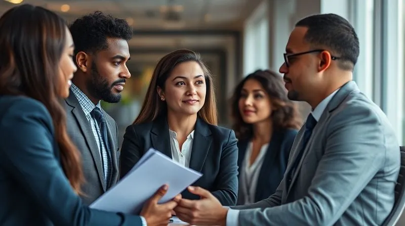 A photorealistic image of a diverse group of business professionals in a modern office, engaged in a deep, empathetic conversation, with one person actively listening and taking notes. Cinematic lighting, sharp focus on the faces, depth of field blurring the background. Professional photography, 8K, shot on a high-end DSLR, conveying active listening and understanding client pain points. A photorealistic image of a diverse group of business professionals in a modern office, engaged in a deep, empathetic conversation, with one person actively listening and taking notes. Cinematic lighting, sharp focus on the faces, depth of field blurring the background. Professional photography, 8K, shot on a high-end DSLR, conveying active listening and understanding client pain points.