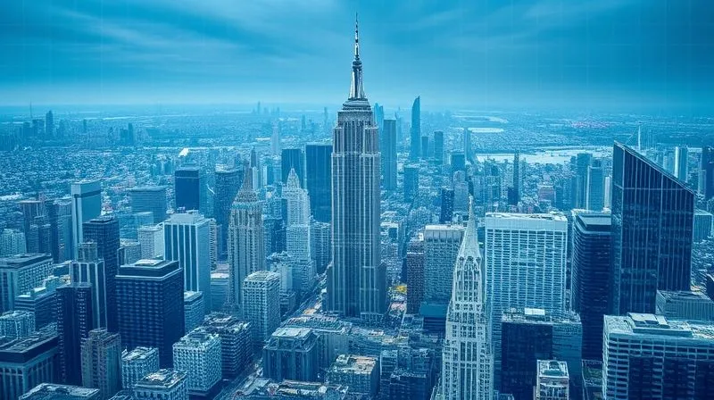 A photorealistic image of a futuristic cityscape blueprint overlaid onto a current urban landscape, highlighting areas of potential growth, decay, and transformation. A single, well-placed franchise building stands out, representing foresight and adaptability. Professional photography, 8K, cinematic lighting, sharp focus on the blend of past and future, depth of field blurring the distant horizon, shot on a high-end DSLR.