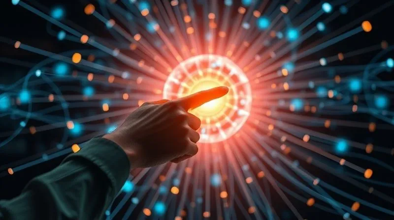 A photorealistic, professional photography, 8K, cinematic lighting, sharp focus, depth of field, shot on a high-end DSLR, of a complex network of interconnected data points flowing into a central, glowing orb, symbolizing data integration and a unified customer view, with a human hand pointing towards the orb. A photorealistic, professional photography, 8K, cinematic lighting, sharp focus, depth of field, shot on a high-end DSLR, of a complex network of interconnected data points flowing into a central, glowing orb, symbolizing data integration and a unified customer view, with a human hand pointing towards the orb.
