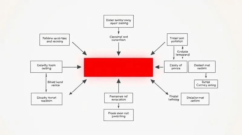 A photorealistic, highly detailed flowchart diagram with arrows and decision points, representing a complex business process. One section of the flowchart is highlighted in red, indicating a bottleneck or failure point. Professional, clean design, cinematic lighting, sharp focus, 8K hyper-detailed.