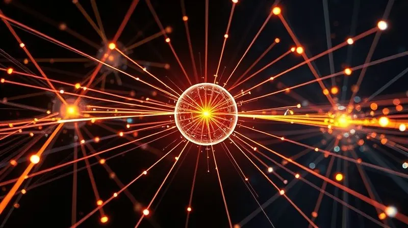 A photorealistic, professional photography, 8K, cinematic lighting, sharp focus, depth of field, shot on a high-end DSLR, depicting a complex network of glowing energy lines converging from different points onto a central, radiant sphere. Each line represents a distinct technology (e.g., AI, biotech, quantum, robotics), merging to create a powerful, unified innovation. The background is dark and futuristic, highlighting the convergence. A photorealistic, professional photography, 8K, cinematic lighting, sharp focus, depth of field, shot on a high-end DSLR, depicting a complex network of glowing energy lines converging from different points onto a central, radiant sphere. Each line represents a distinct technology (e.g., AI, biotech, quantum, robotics), merging to create a powerful, unified innovation. The background is dark and futuristic, highlighting the convergence.
