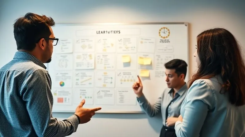 A photorealistic, professional photography, 8K, cinematic lighting, sharp focus, depth of field shot on a high-end DSLR, showing a diverse small business team actively collaborating around a whiteboard filled with flowcharts and sticky notes, symbolizing open communication and problem-solving, with a subtle sense of shared responsibility.