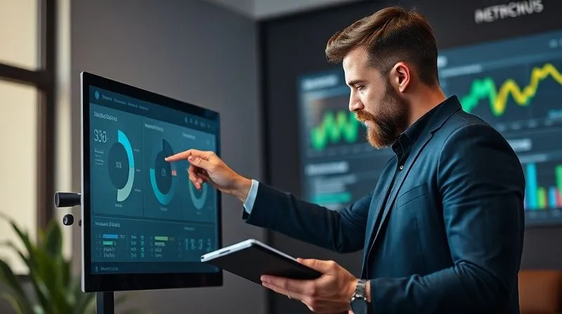 A photorealistic, professional image of a sales manager actively coaching a sales representative. They are looking at a dashboard on a screen, with the manager pointing to specific data points while the rep takes notes. The atmosphere is collaborative and focused, with cinematic lighting, 8K, sharp focus on their faces and the screen, depth of field.