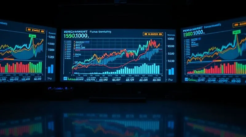 A photorealistic image of a complex financial model projected onto multiple screens, showing different future scenarios with varying economic indicators and growth paths. Cinematic lighting, sharp focus on the detailed data, depth of field, 8K, professional photography, shot on a high-end DSLR.
