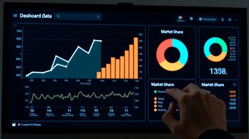 A photorealistic image of a minimalist dashboard displaying three prominent, clean data visualizations: a line graph showing rapid growth, a bar chart comparing two key metrics, and a pie chart of market share. The data is clear and actionable, with a hand pointing to a decision point. Professional photography, 8K, cinematic lighting, sharp focus on the dashboard, depth of field. Shot on a high-end DSLR. A photorealistic image of a minimalist dashboard displaying three prominent, clean data visualizations: a line graph showing rapid growth, a bar chart comparing two key metrics, and a pie chart of market share. The data is clear and actionable, with a hand pointing to a decision point. Professional photography, 8K, cinematic lighting, sharp focus on the dashboard, depth of field. Shot on a high-end DSLR.