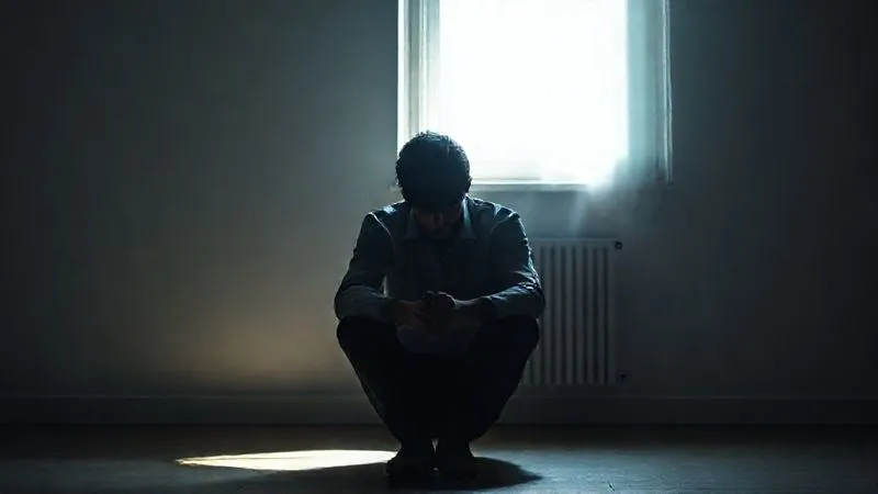 Photorealistic, professional photography, 8K, cinematic lighting, sharp focus, depth of field, shot on a high-end DSLR. A solitary entrepreneur sitting quietly in a dimly lit, minimalist room, head bowed slightly, hands clasped, a single beam of soft light illuminating their face from a window. The atmosphere is one of contemplation, vulnerability, and quiet processing of loss. No distractions, just raw emotion and introspection. Photorealistic, professional photography, 8K, cinematic lighting, sharp focus, depth of field, shot on a high-end DSLR. A solitary entrepreneur sitting quietly in a dimly lit, minimalist room, head bowed slightly, hands clasped, a single beam of soft light illuminating their face from a window. The atmosphere is one of contemplation, vulnerability, and quiet processing of loss. No distractions, just raw emotion and introspection.