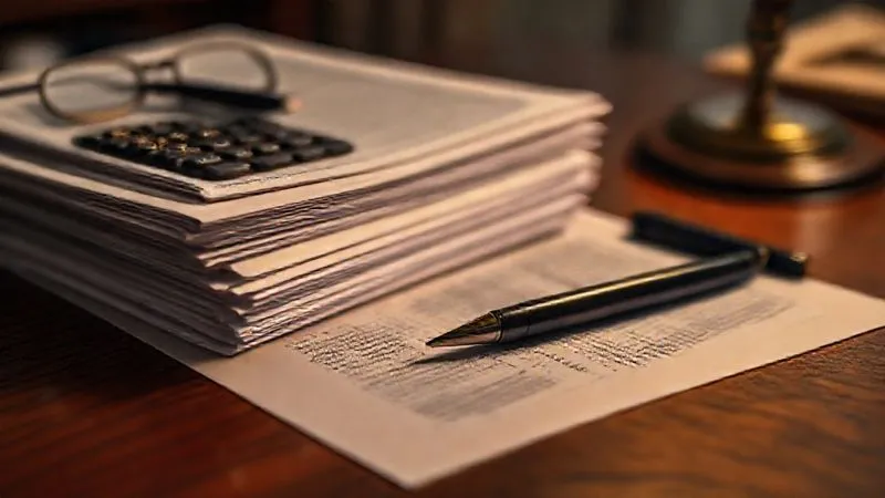 photorealistic, professional photography, 8K, cinematic lighting, sharp focus, depth of field, shot on a high-end DSLR. A close-up of a stack of legal documents and a pen on a mahogany desk, with a calculator showing a significant tax saving, a subtle glow on the documents, symbolizing meticulous planning and the financial benefits of the QSBS exclusion. photorealistic, professional photography, 8K, cinematic lighting, sharp focus, depth of field, shot on a high-end DSLR. A close-up of a stack of legal documents and a pen on a mahogany desk, with a calculator showing a significant tax saving, a subtle glow on the documents, symbolizing meticulous planning and the financial benefits of the QSBS exclusion.