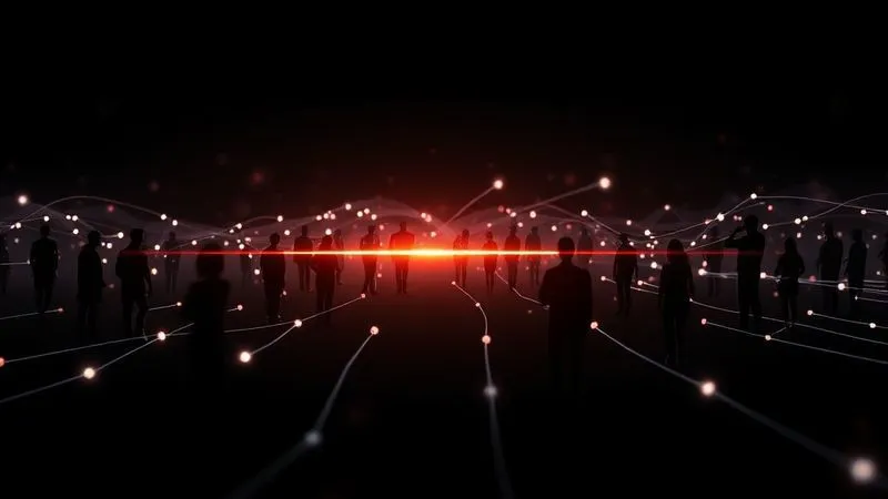 photorealistic, professional photography, 8K, cinematic lighting, sharp focus, depth of field, shot on a high-end DSLR. A network of glowing digital lines connecting diverse, stylized human silhouettes across a dark, abstract digital landscape, symbolizing clear, efficient communication channels. One central, brighter line represents shared understanding, with subtle light particles flowing between the silhouettes. photorealistic, professional photography, 8K, cinematic lighting, sharp focus, depth of field, shot on a high-end DSLR. A network of glowing digital lines connecting diverse, stylized human silhouettes across a dark, abstract digital landscape, symbolizing clear, efficient communication channels. One central, brighter line represents shared understanding, with subtle light particles flowing between the silhouettes.