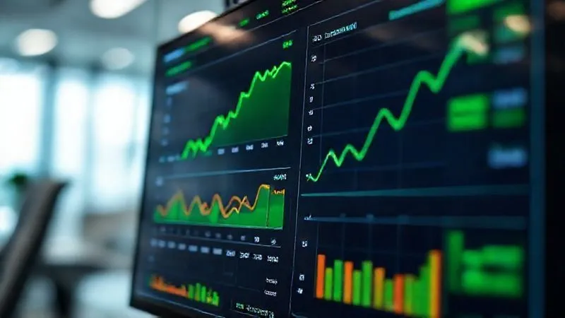 photorealistic, professional photography, 8K, cinematic lighting, sharp focus, depth of field, shot on a high-end DSLR. A close-up of a sophisticated financial dashboard displaying real-time metrics for current assets (cash, accounts receivable, inventory) and current liabilities (accounts payable, short-term debt). The screen shows green upward trends for assets and controlled, stable lines for liabilities, with a clear working capital ratio prominently displayed. The background is slightly blurred, hinting at a modern office environment. Emotive of clarity, control, and data-driven decision making. photorealistic, professional photography, 8K, cinematic lighting, sharp focus, depth of field, shot on a high-end DSLR. A close-up of a sophisticated financial dashboard displaying real-time metrics for current assets (cash, accounts receivable, inventory) and current liabilities (accounts payable, short-term debt). The screen shows green upward trends for assets and controlled, stable lines for liabilities, with a clear working capital ratio prominently displayed. The background is slightly blurred, hinting at a modern office environment. Emotive of clarity, control, and data-driven decision making.