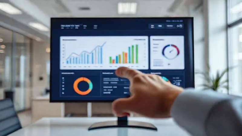 photorealistic, professional photography, 8K, cinematic lighting, sharp focus, depth of field, shot on a high-end DSLR. A sleek, minimalist business dashboard displayed on a large, high-resolution monitor in a modern office. The dashboard features clear, impactful visualizations: a prominent line graph showing significant revenue growth, a concise bar chart comparing product performance, and a simple gauge indicating a key performance indicator. Colors are professional and used strategically to highlight positive trends. A blurred hand points towards the screen, suggesting interaction and analysis. photorealistic, professional photography, 8K, cinematic lighting, sharp focus, depth of field, shot on a high-end DSLR. A sleek, minimalist business dashboard displayed on a large, high-resolution monitor in a modern office. The dashboard features clear, impactful visualizations: a prominent line graph showing significant revenue growth, a concise bar chart comparing product performance, and a simple gauge indicating a key performance indicator. Colors are professional and used strategically to highlight positive trends. A blurred hand points towards the screen, suggesting interaction and analysis.