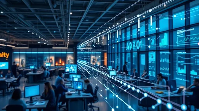 A photorealistic image of a seamless flow of data and processes depicted as glowing lines connecting various departments within a modern, open-plan office. People are working collaboratively, and screens display real-time metrics, all contributing to a continuous, integrated system. Cinematic lighting, sharp focus on the interconnectedness, depth of field. Shot on a high-end DSLR, 8K hyper-detailed. A photorealistic image of a seamless flow of data and processes depicted as glowing lines connecting various departments within a modern, open-plan office. People are working collaboratively, and screens display real-time metrics, all contributing to a continuous, integrated system. Cinematic lighting, sharp focus on the interconnectedness, depth of field. Shot on a high-end DSLR, 8K hyper-detailed.
