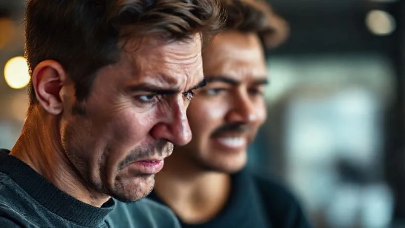 photorealistic, professional photography, 8K, cinematic lighting, sharp focus, depth of field, shot on a high-end DSLR. A customer's facial expression shifting from frustration and anger to relief and satisfaction, showing a clear emotional journey. The background is blurred, focusing on the nuanced human emotion. photorealistic, professional photography, 8K, cinematic lighting, sharp focus, depth of field, shot on a high-end DSLR. A customer's facial expression shifting from frustration and anger to relief and satisfaction, showing a clear emotional journey. The background is blurred, focusing on the nuanced human emotion.