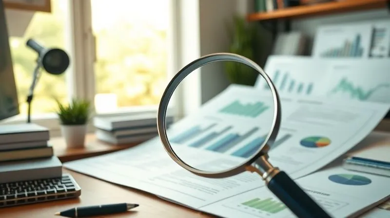 Photorealistic, professional photography, 8K, cinematic lighting, sharp focus, depth of field, shot on a high-end DSLR. A meticulously organized desk with a large, open sustainability report, showing clear charts, data, and honest text. A magnifying glass hovers over a section, symbolizing scrutiny and transparency. Bright, natural light illuminates the scene, suggesting clarity and openness. The overall mood is one of integrity and accountability.