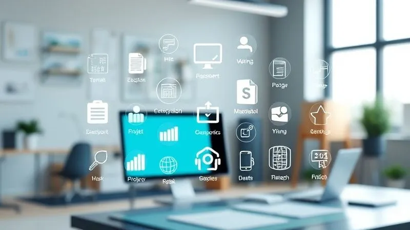 A photorealistic, professional photography, 8K, cinematic lighting, sharp focus, depth of field, shot on a high-end DSLR. A clean, organized digital workspace with various icons representing project management, documentation, and communication tools, seamlessly integrated and working in harmony, conveying efficiency and clarity. A photorealistic, professional photography, 8K, cinematic lighting, sharp focus, depth of field, shot on a high-end DSLR. A clean, organized digital workspace with various icons representing project management, documentation, and communication tools, seamlessly integrated and working in harmony, conveying efficiency and clarity.