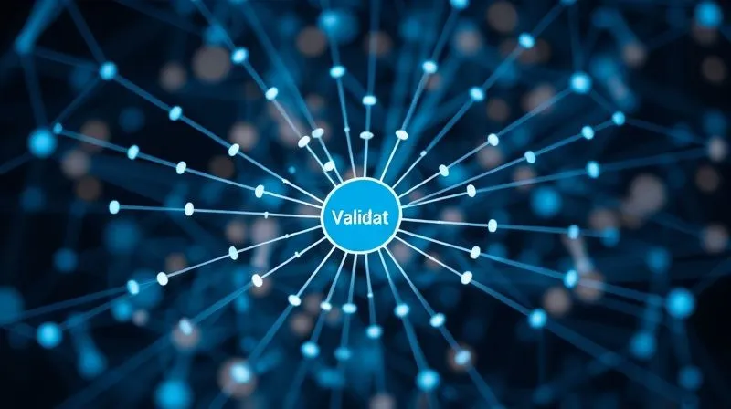 A photorealistic image of a complex web of interconnected ideas and data points, with a central node representing a validated product idea, surrounded by blurred, unvalidated ideas in the background. Cinematic lighting, 8K hyper-detailed, sharp focus on the central node, depth of field. Shot on a high-end DSLR.