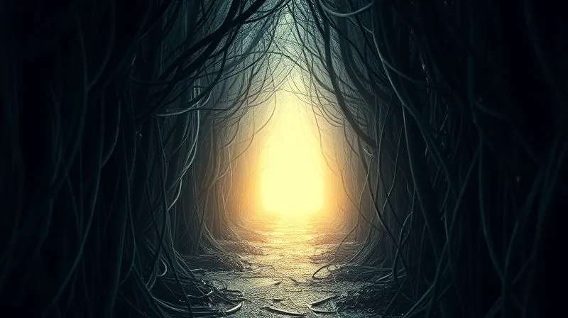 A photorealistic, professional photography, 8K, cinematic lighting, sharp focus, depth of field, shot on a high-end DSLR, showing a clear, illuminated path leading out of a dense, dark, and tangled forest of wires and complex diagrams. The path represents successful automation ROI, while the forest signifies the pitfalls and complexities. The mood is one of overcoming challenges and finding clarity. A photorealistic, professional photography, 8K, cinematic lighting, sharp focus, depth of field, shot on a high-end DSLR, showing a clear, illuminated path leading out of a dense, dark, and tangled forest of wires and complex diagrams. The path represents successful automation ROI, while the forest signifies the pitfalls and complexities. The mood is one of overcoming challenges and finding clarity.