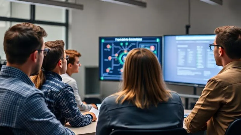A photorealistic image of a diverse group of employees, both technical and non-technical, actively participating in a cybersecurity awareness training session. They are engaged, looking at a screen displaying a simplified network diagram, with a trainer pointing to key areas. Professional photography, 8K, cinematic lighting, sharp focus on the participants, depth of field blurring the background, shot on a high-end DSLR. A photorealistic image of a diverse group of employees, both technical and non-technical, actively participating in a cybersecurity awareness training session. They are engaged, looking at a screen displaying a simplified network diagram, with a trainer pointing to key areas. Professional photography, 8K, cinematic lighting, sharp focus on the participants, depth of field blurring the background, shot on a high-end DSLR.